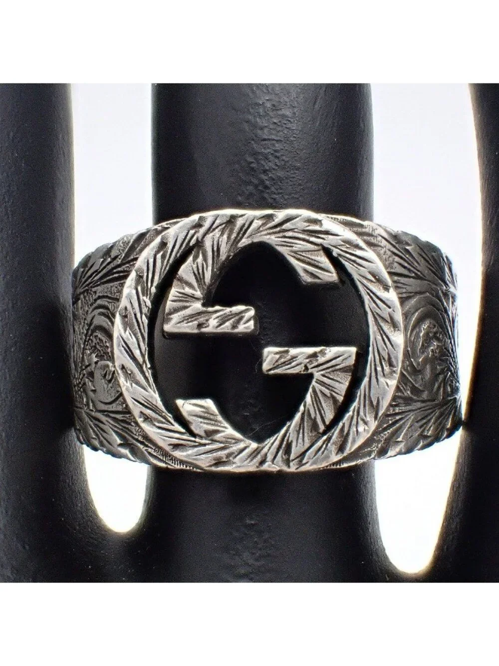 Gucci Interlocking G Arabesque Ring 925 Sterling Silver